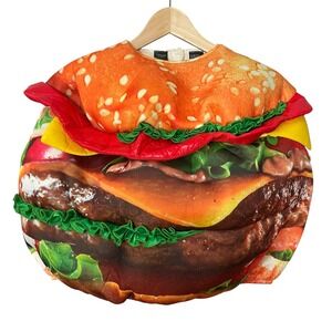 Hamburger Halloween Costume Children Novelty Food One Size 4-10 Kids Girl Boy